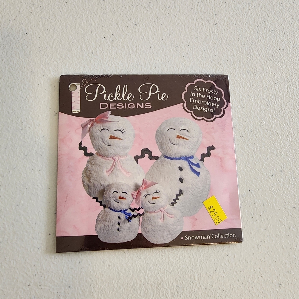 Pickle Pie Designs Snowman Collection In the Hoop Embroidery CD